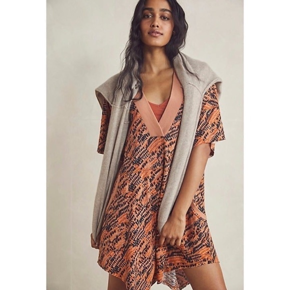 Free People Orange and Black Patterned Romper - Picture 5 of 5